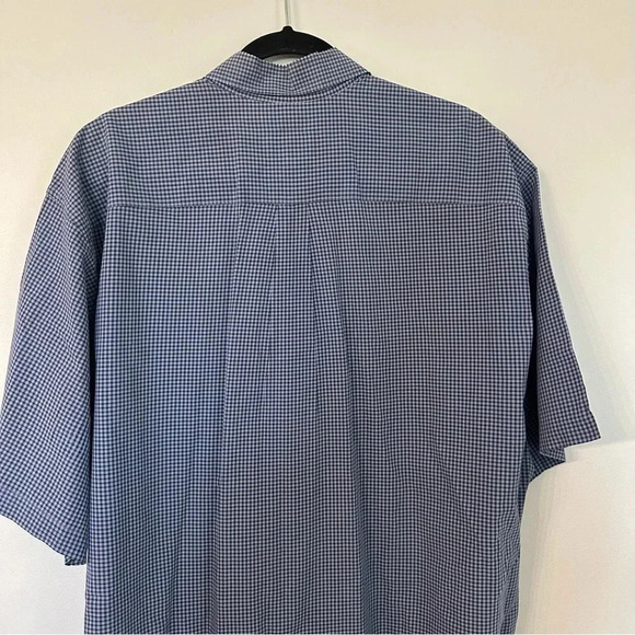 Robert Talbott Men's Short Sleeve Blue Plaid Button Up Shirt Size XL GUC - Picture 8 of 9